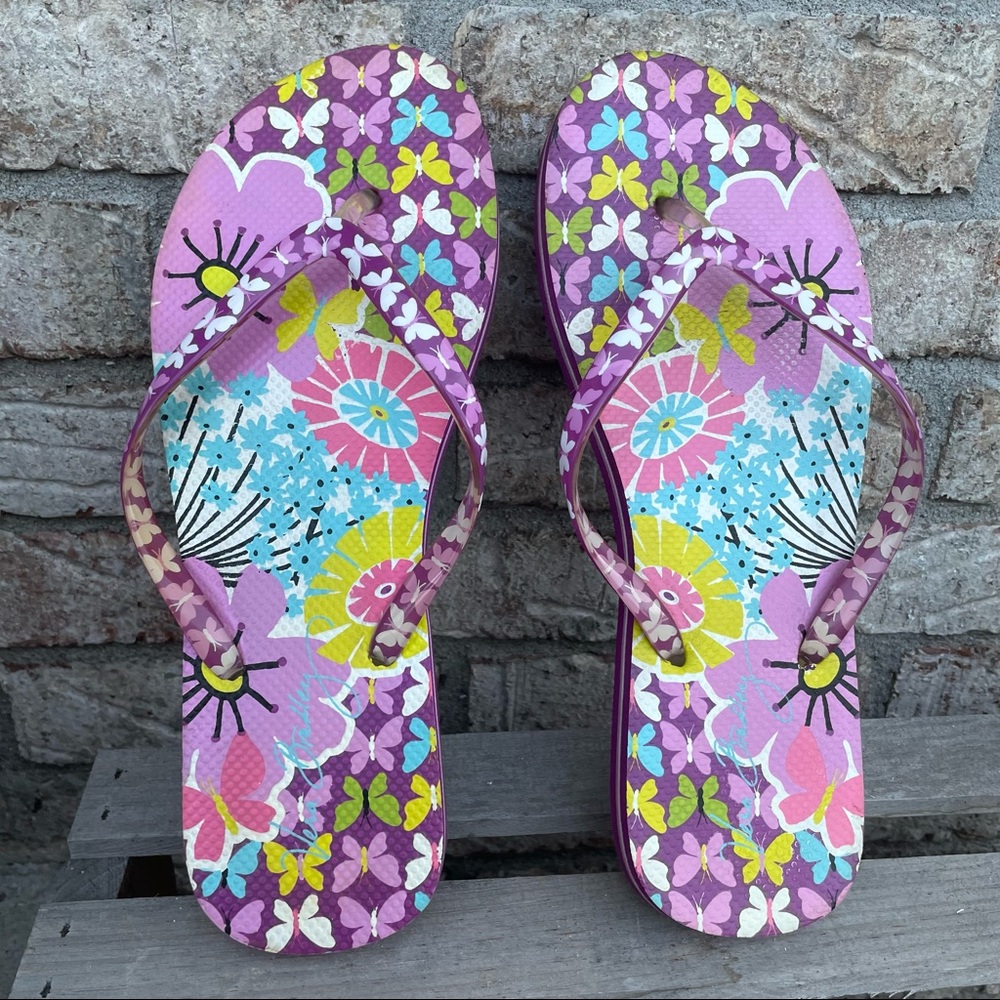 Vera Bradley Floral Butterfly Sandals